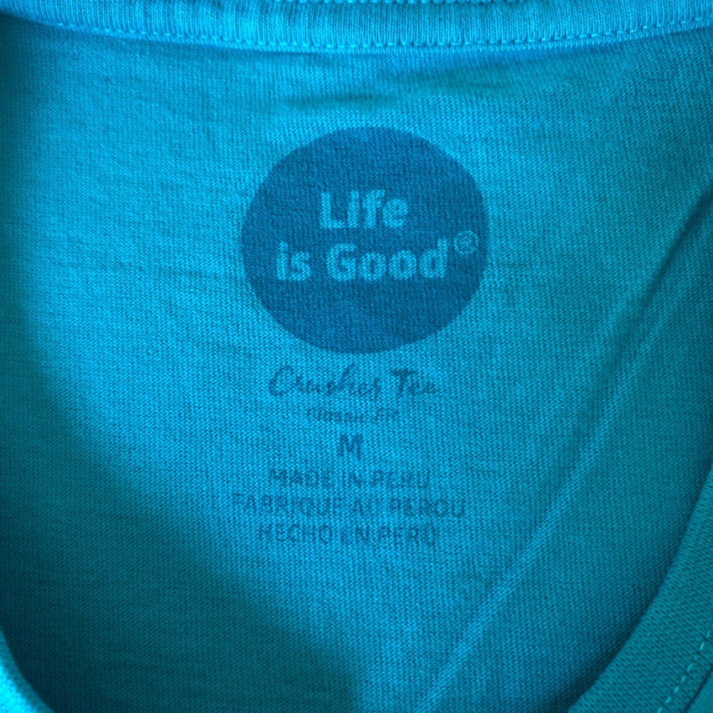 Life is Good Long Sleeve Crew Neck Crusher Tee Sz M - Picture 3 of 6